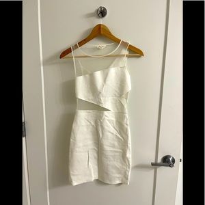 Great bachelorette party dress! White with mesh cut-outs